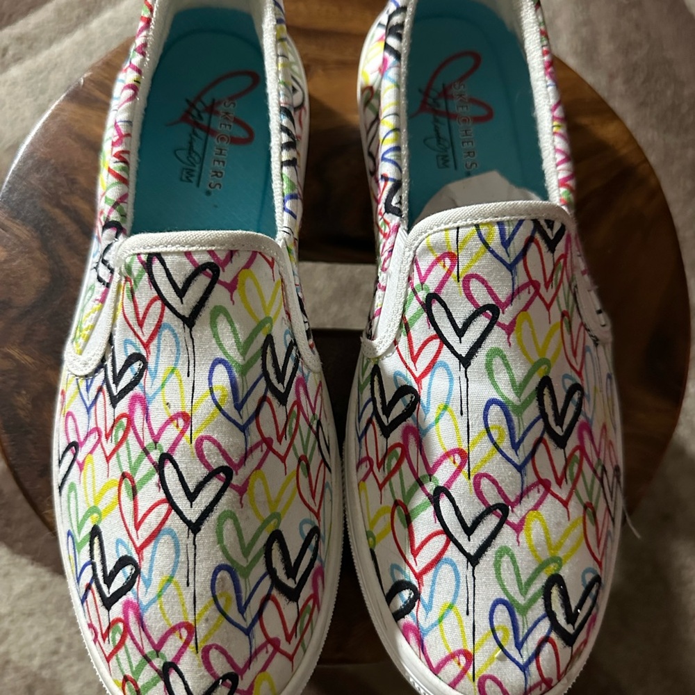 Skechers Kids' Multicolor Heart Slip-On Sneakers